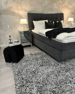 Tappeto Shaggy CIDE Nero/Bianco 160 x 230 cm