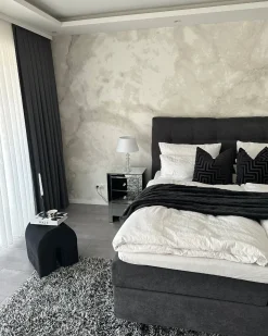 Tappeto Shaggy CIDE Nero/Bianco 160 x 230 cm