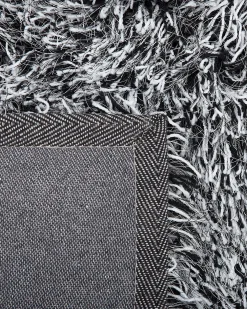 Tappeto Shaggy CIDE Nero/Bianco 160 x 230 cm
