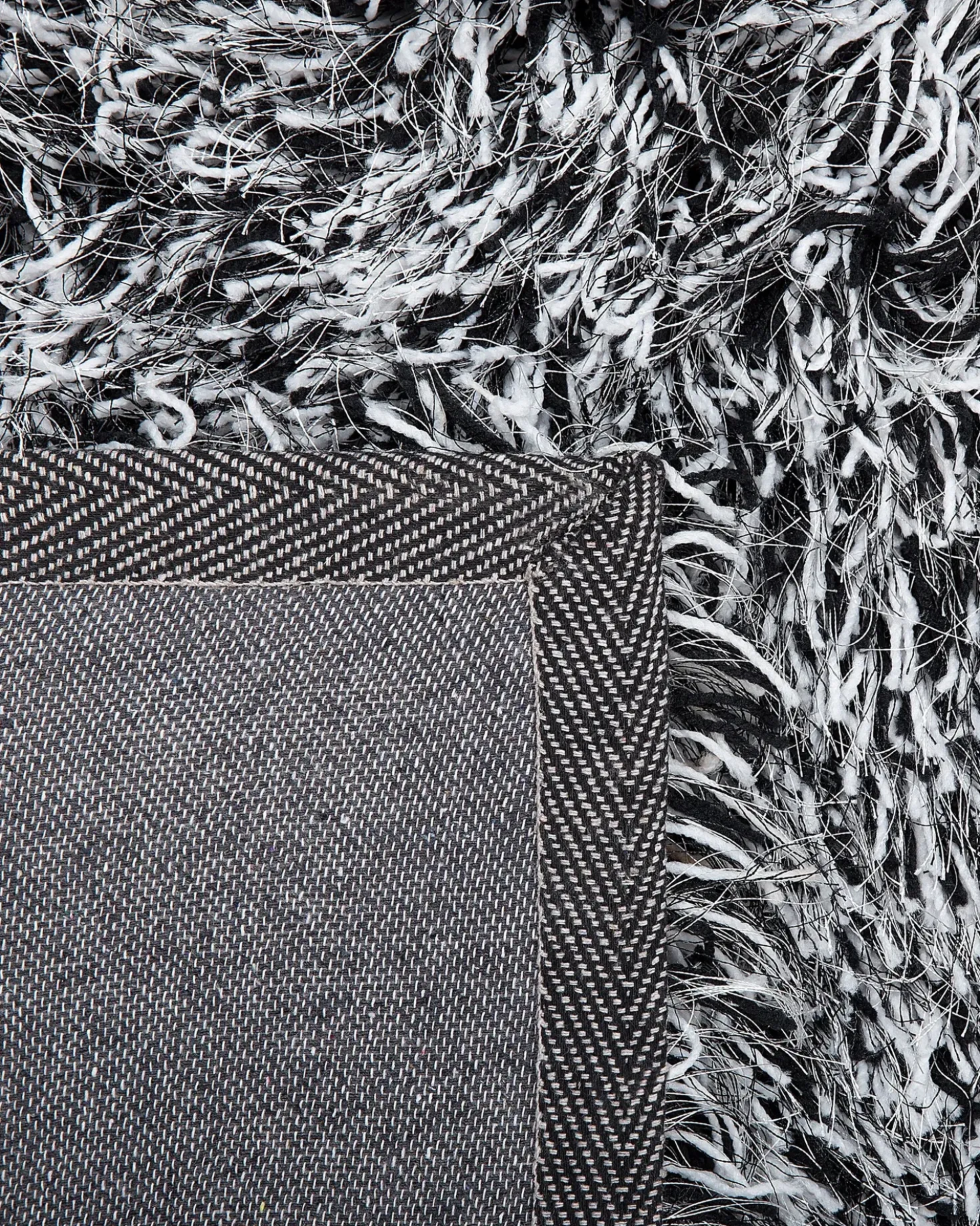 Tappeto Shaggy CIDE Nero/Bianco 160 x 230 cm