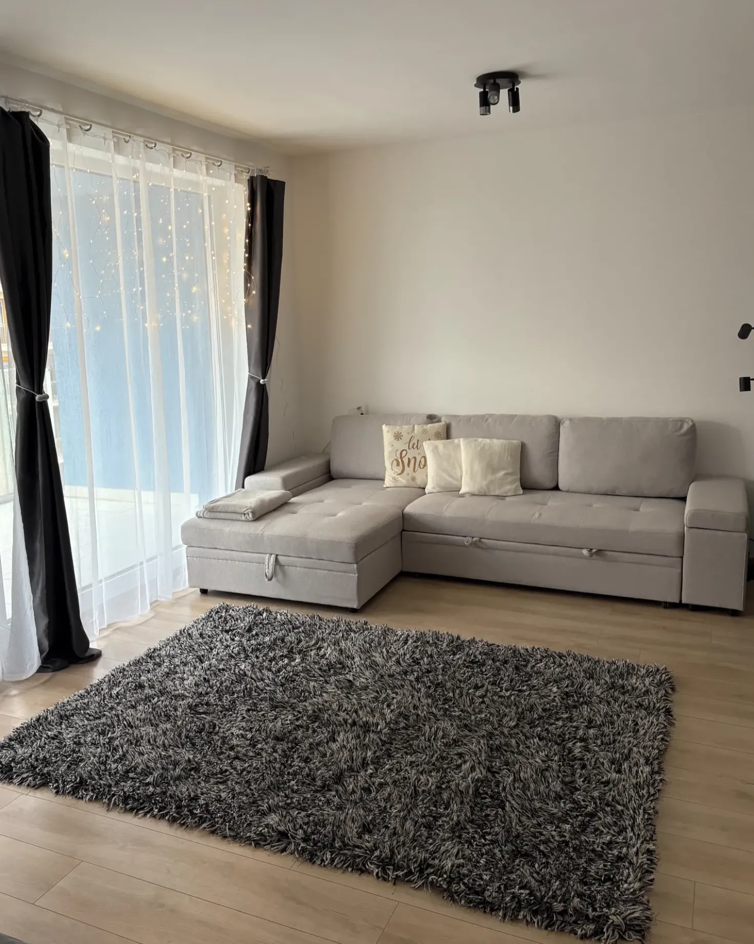 Tappeto Shaggy CIDE Nero/Bianco 160 x 230 cm