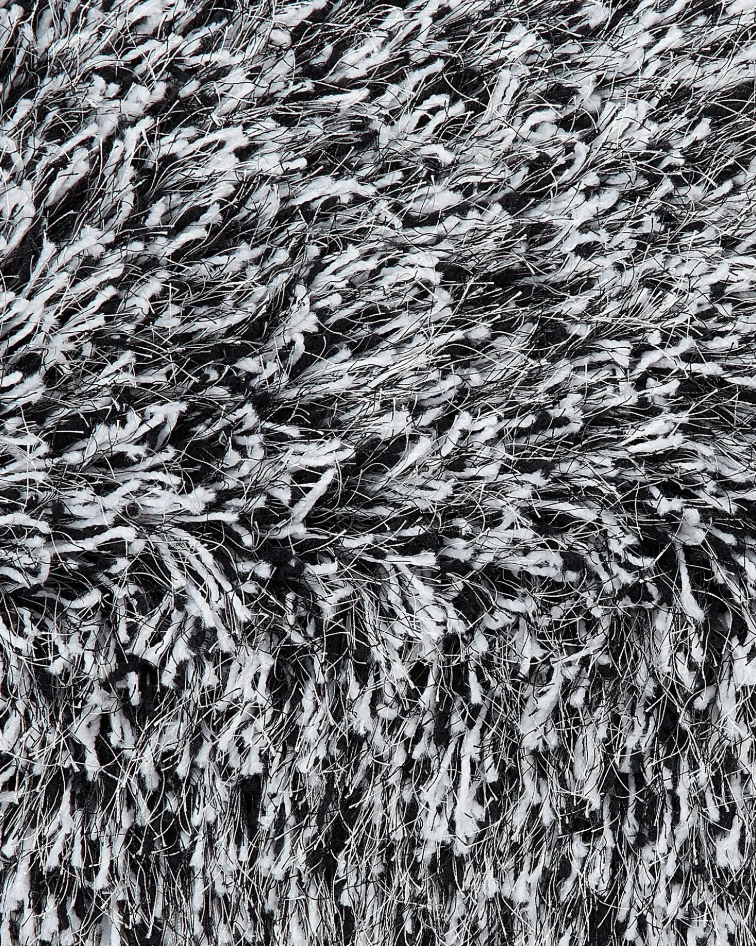 Tappeto Shaggy CIDE Nero/Bianco 160 x 230 cm