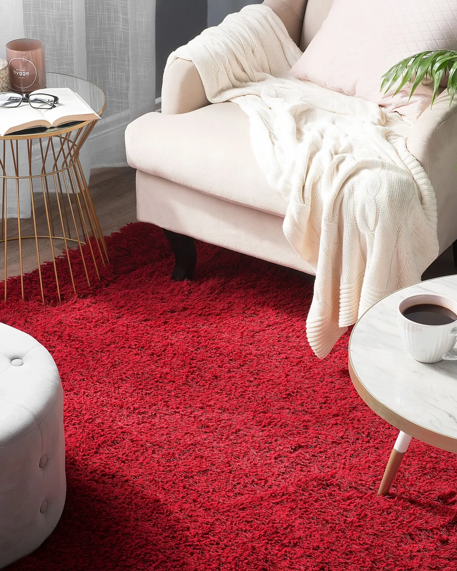 Tappeto Shaggy CIDE Rosso 160 x 230 cm