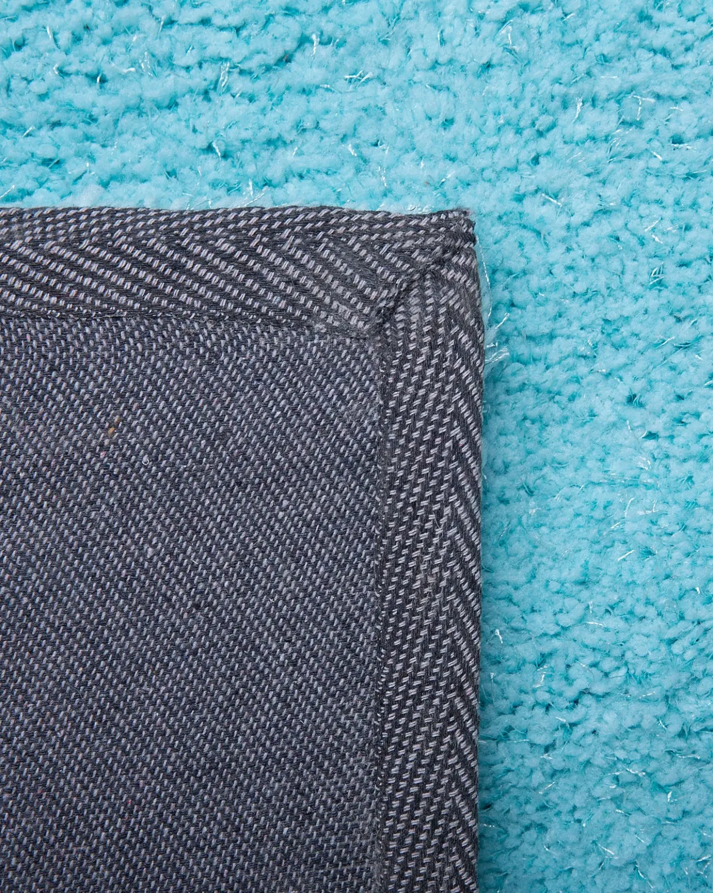 Tappeto Shaggy DEMRE Azzurro ø 140 cm