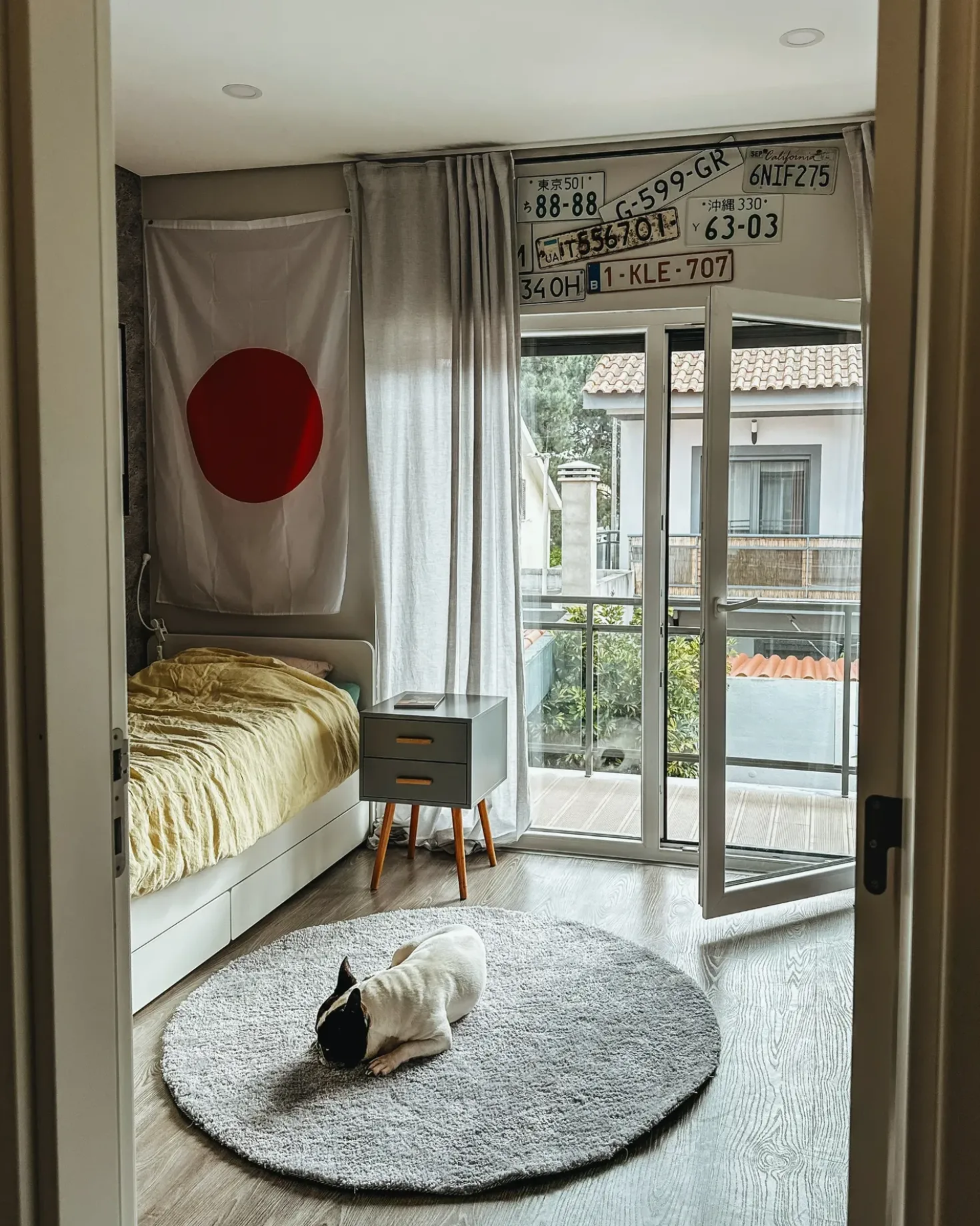 Tappeto Shaggy DEMRE Grigio chiaro ø 140 cm
