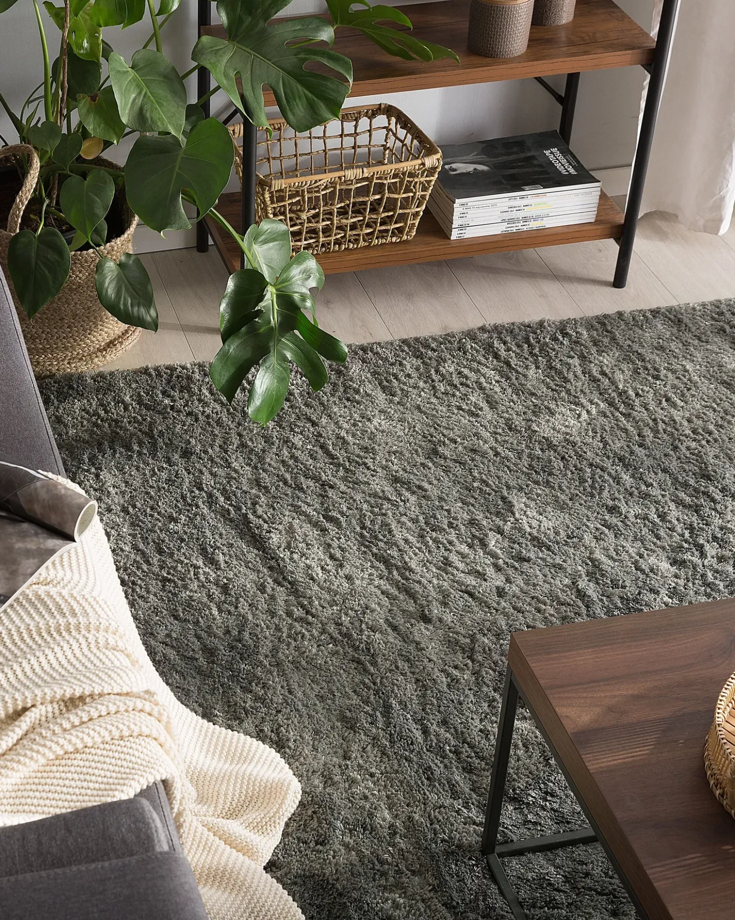 Tappeto Shaggy EVREN Grigio scuro 200 x 300 cm