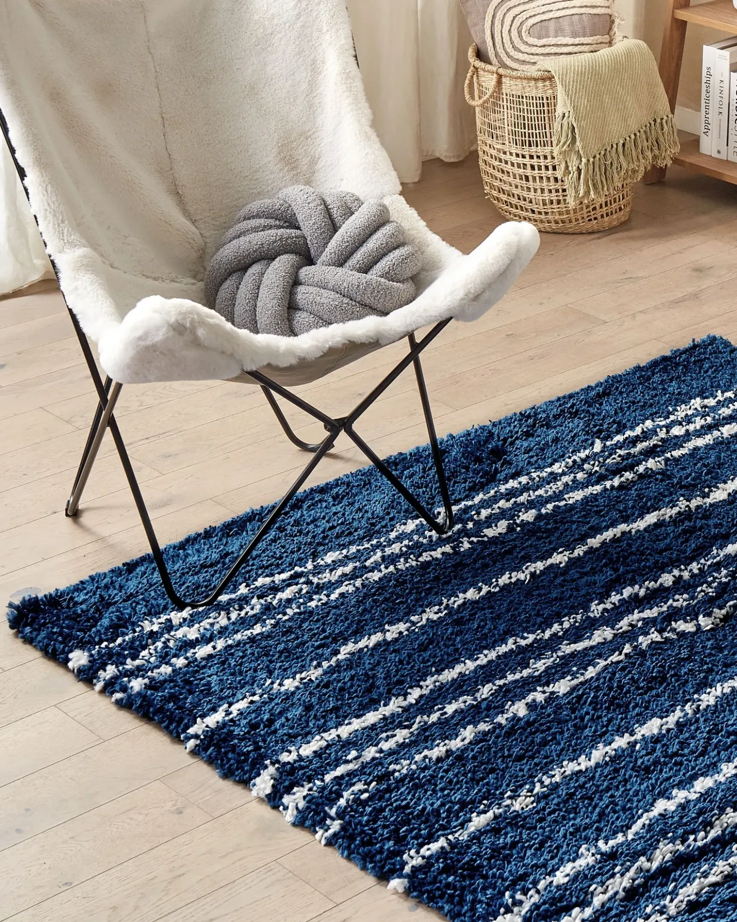 Tappeto Shaggy TASHIR Blu 160 x 230 cm