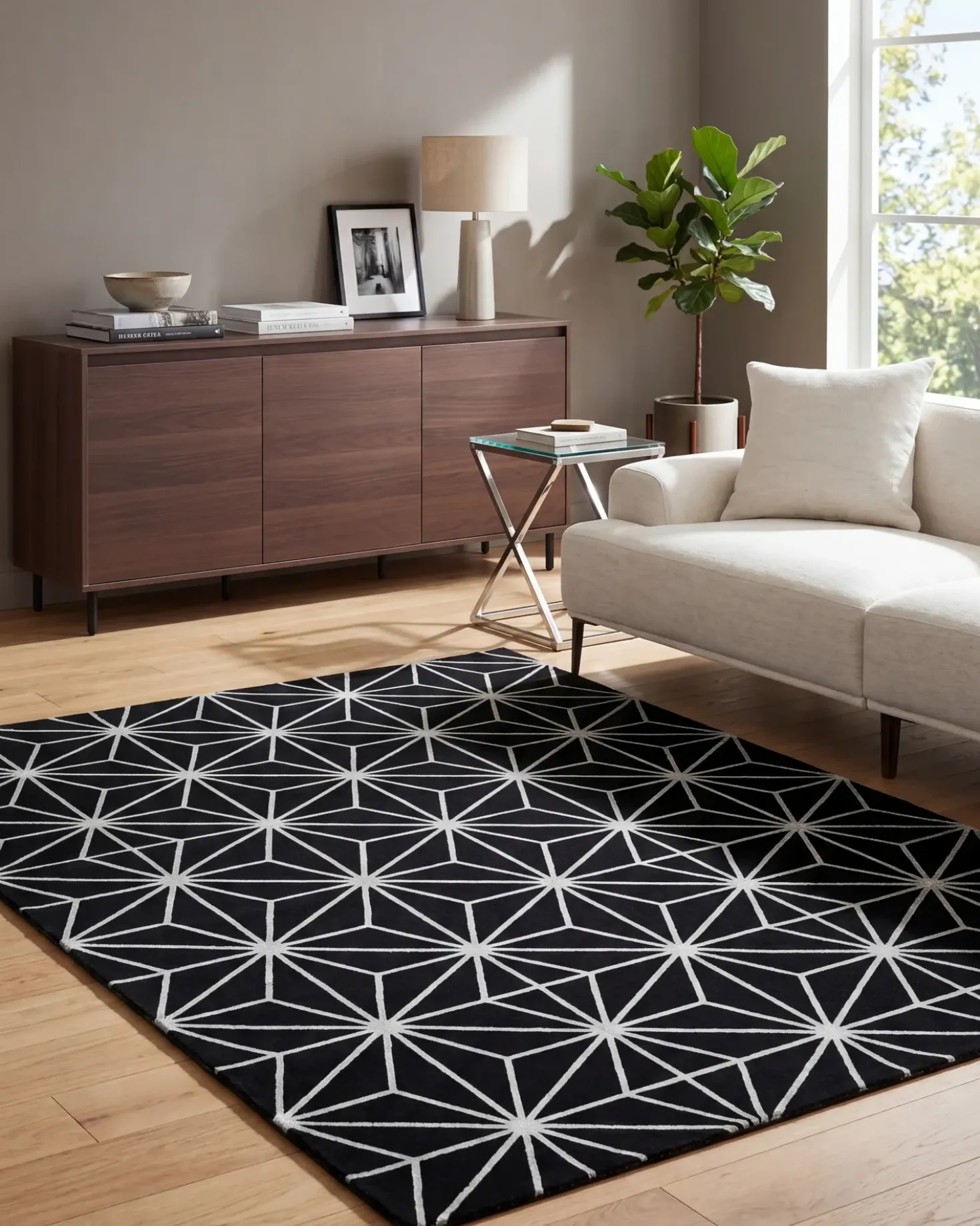 Tappeto SIBEL Nero 160 x 230 cm Viscosa