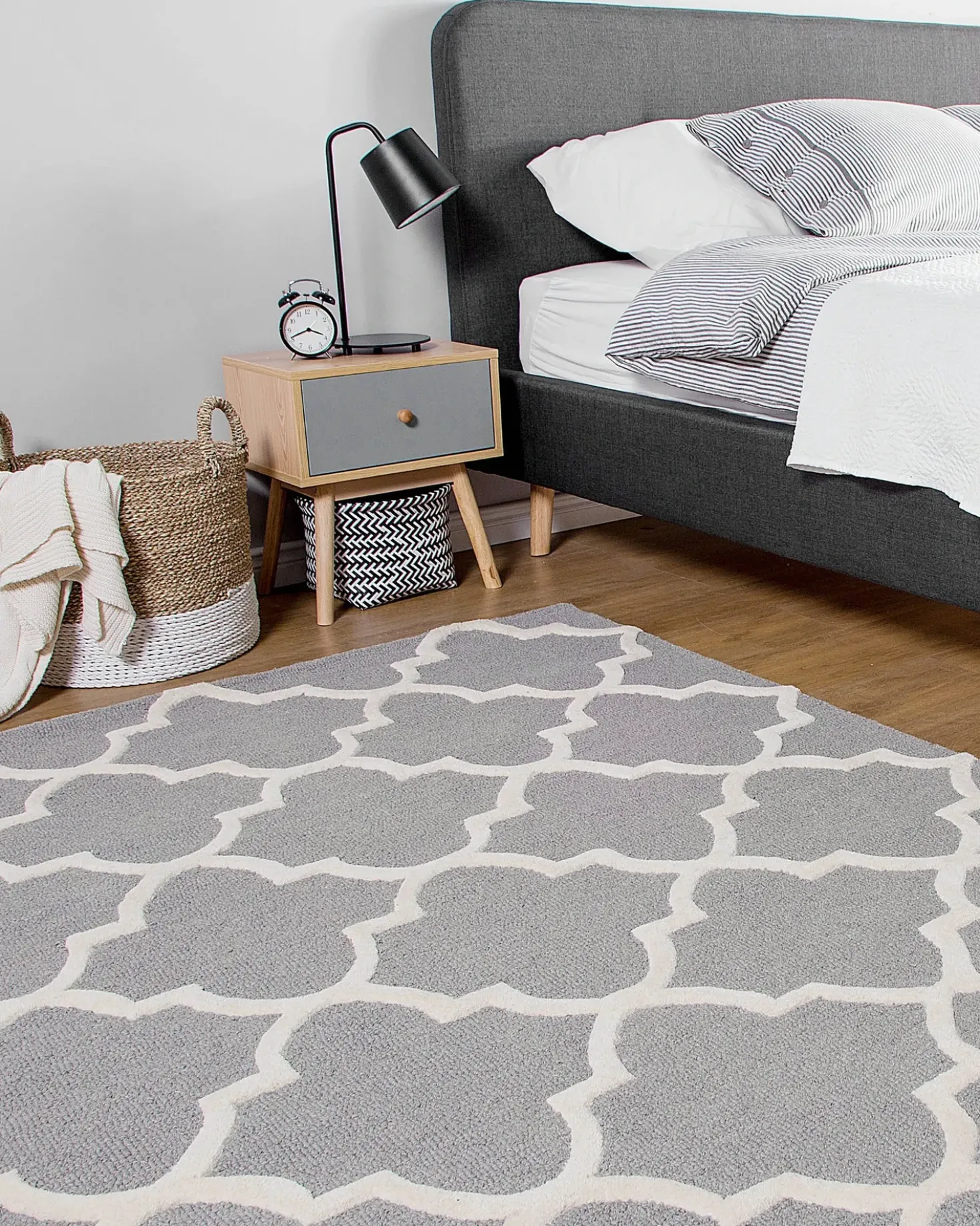 Tappeto SILVAN Grigio chiaro 160 x 230 cm Lana