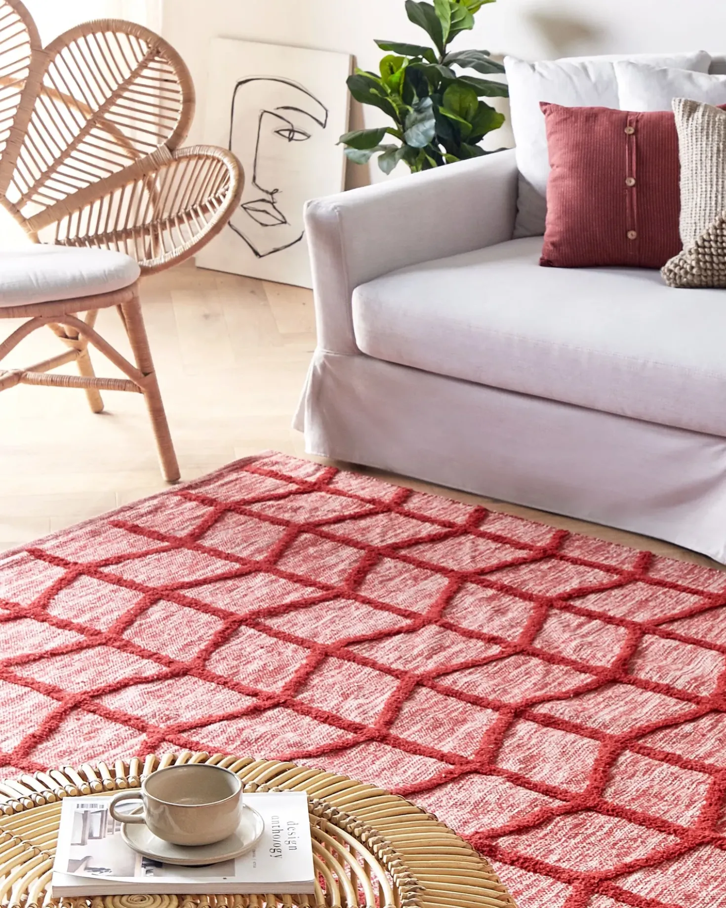 Tappeto SIVAS Rosso 160 x 230 cm Cotone