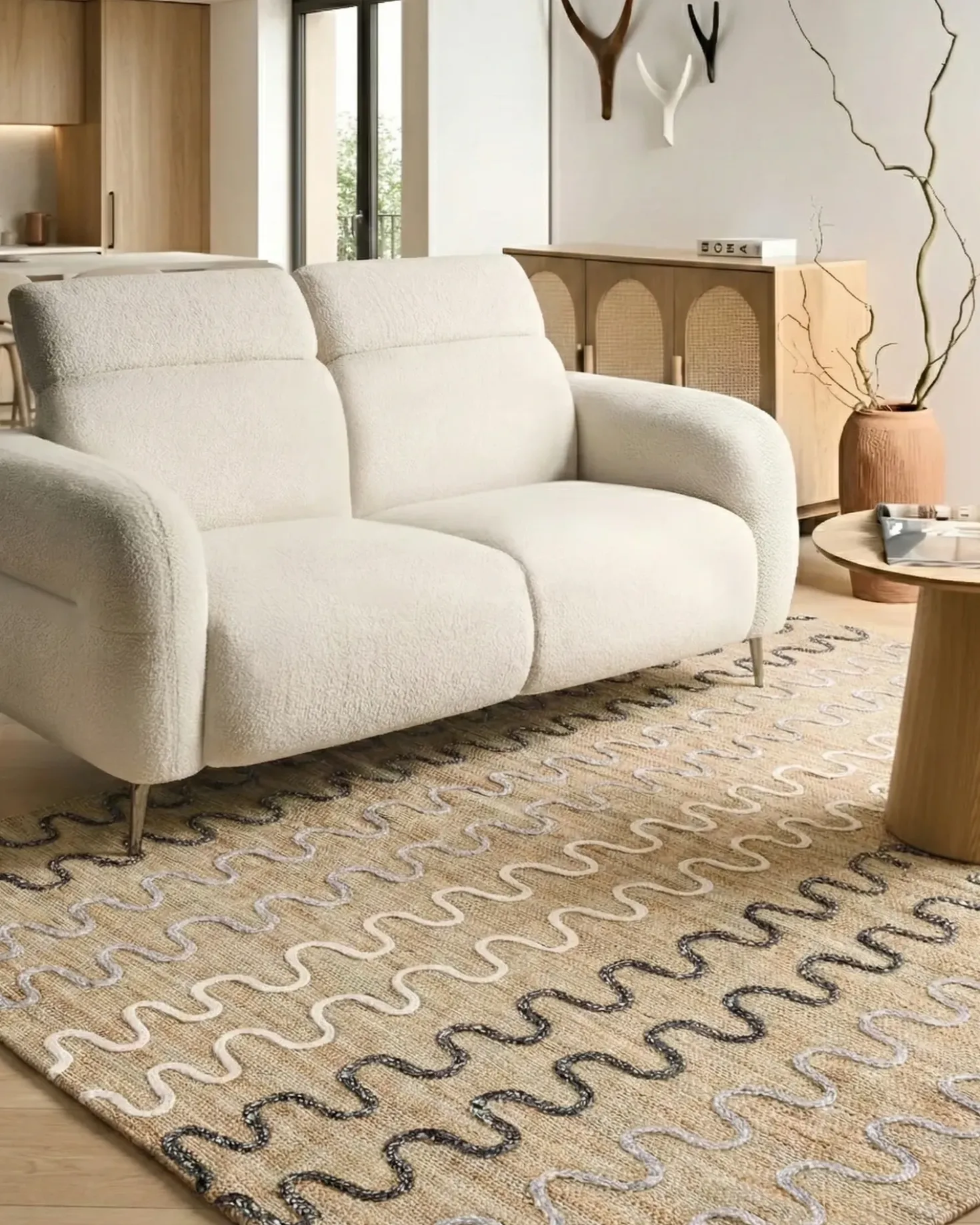 Tappeto SOGUT Beige 140 x 200 cm Iuta