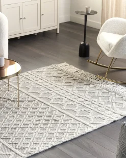 Tappeto SOLHAN Grigio Beige 160 x 230 cm Lana