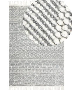 Tappeto SOLHAN Grigio Beige 160 x 230 cm Lana
