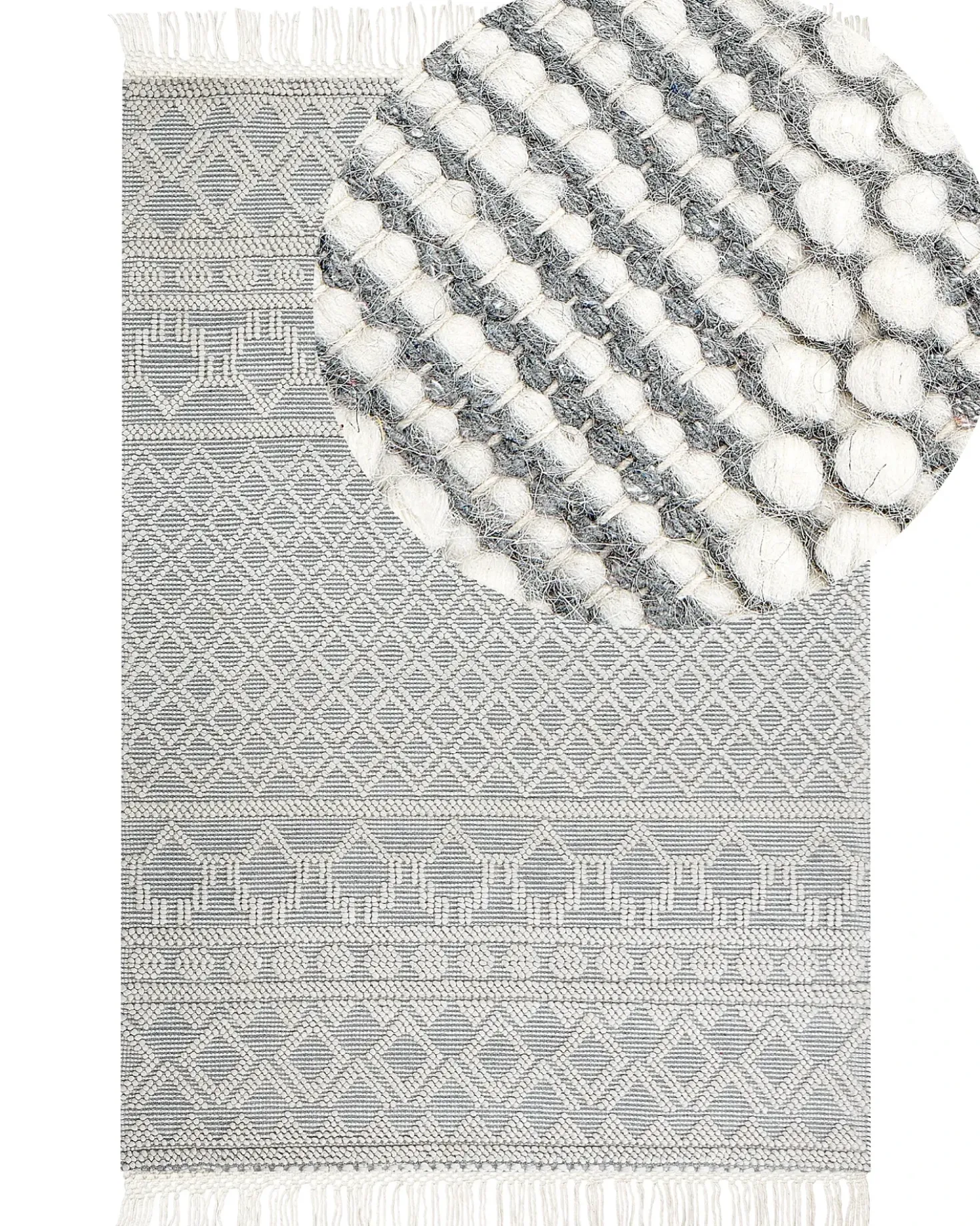 Tappeto SOLHAN Grigio Beige 160 x 230 cm Lana