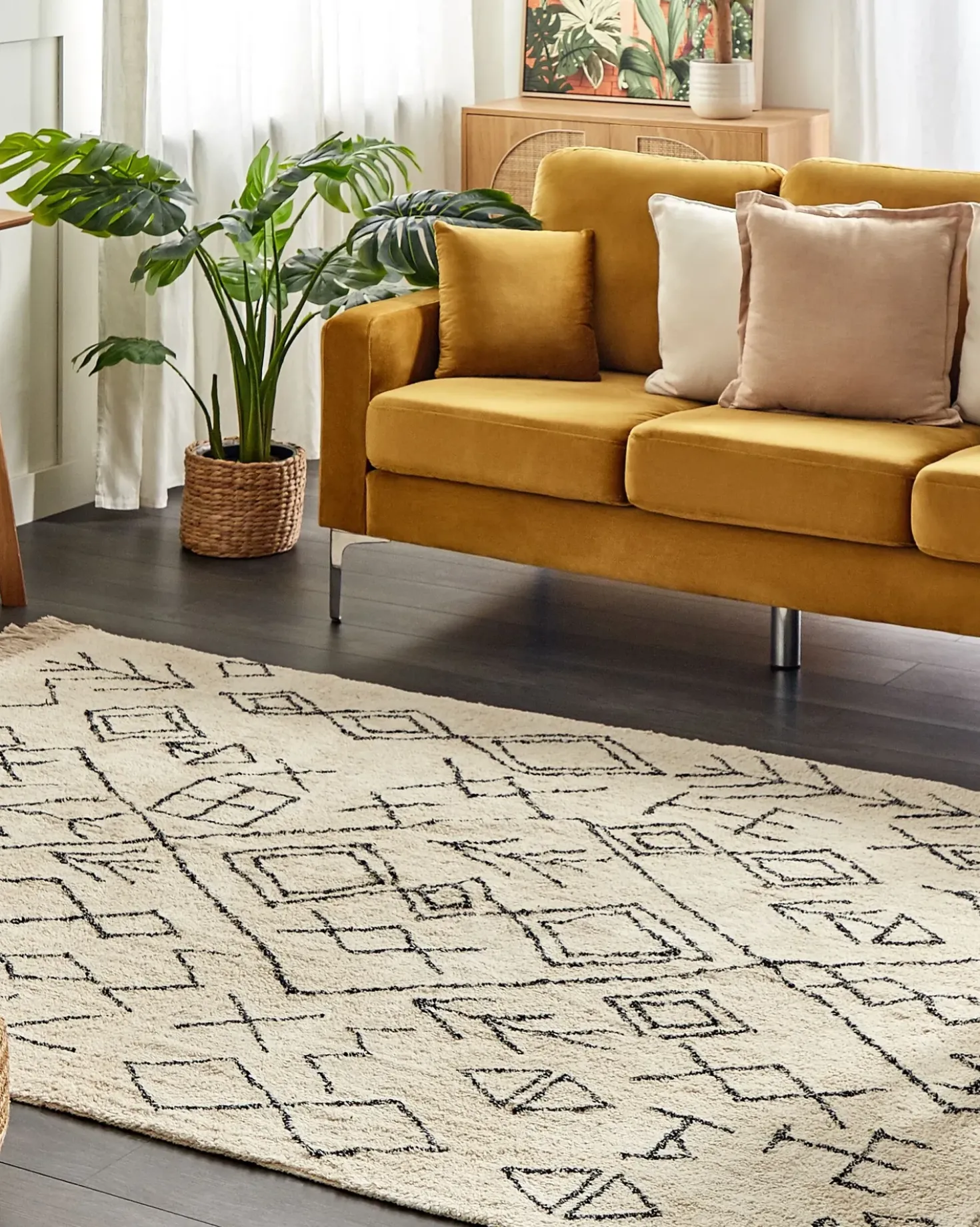 Tappeto SOMEK Beige 160 x 230 cm Cotone