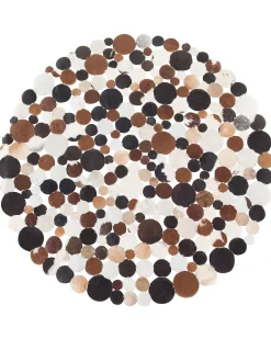 Tappeto SORGUN Marrone dorato ø 140 cm Pelle naturale