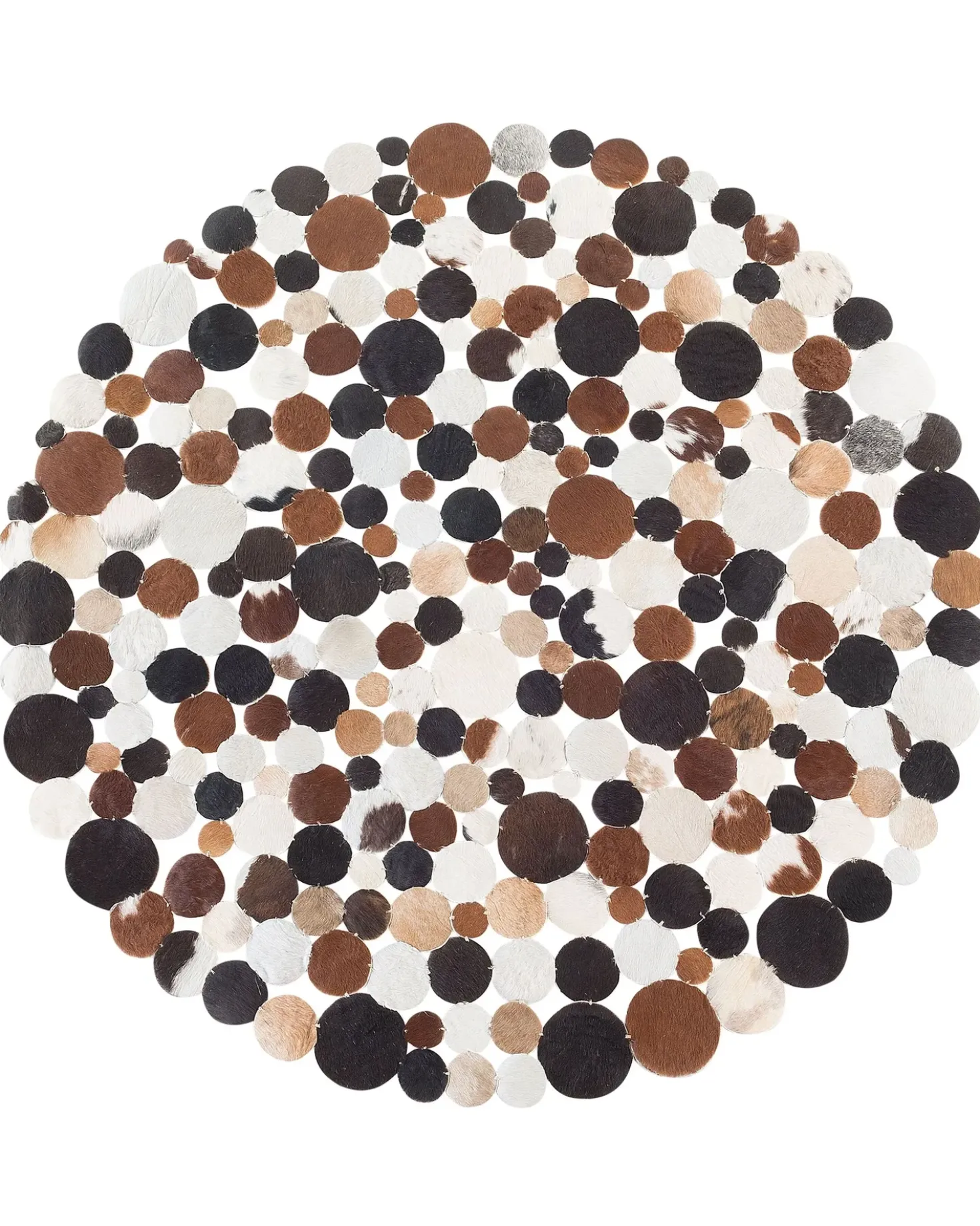 Tappeto SORGUN Marrone dorato ø 140 cm Pelle naturale