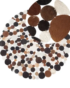 Tappeto SORGUN Marrone dorato ø 140 cm Pelle naturale