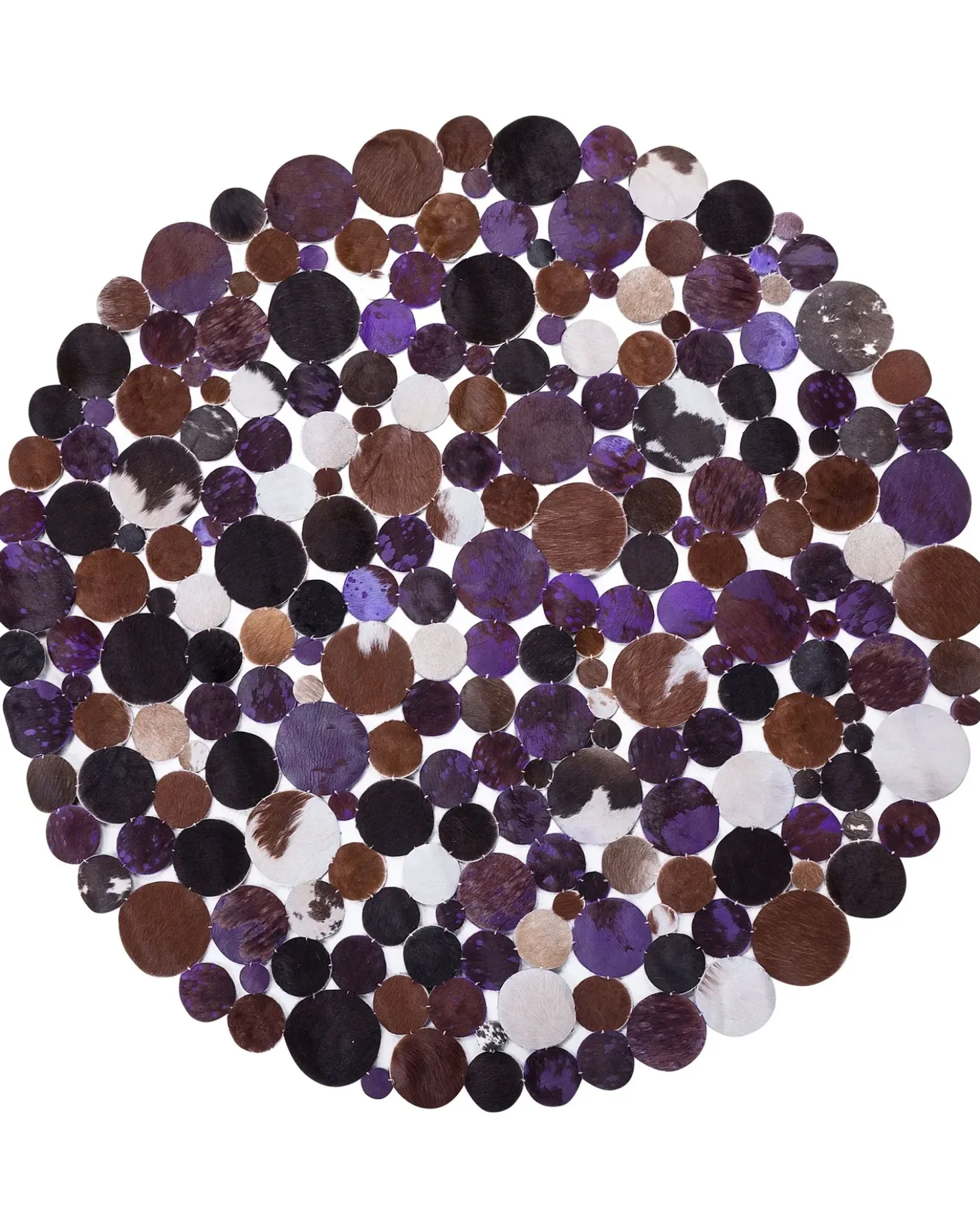 Tappeto SORGUN Viola ø 140 cm Pelle naturale