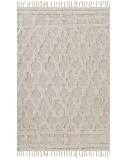 Tappeto SULUOVA Beige 140 x 200 cm Cotone
