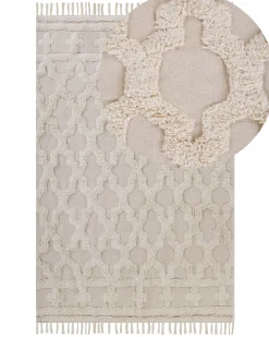 Tappeto SULUOVA Beige 140 x 200 cm Cotone