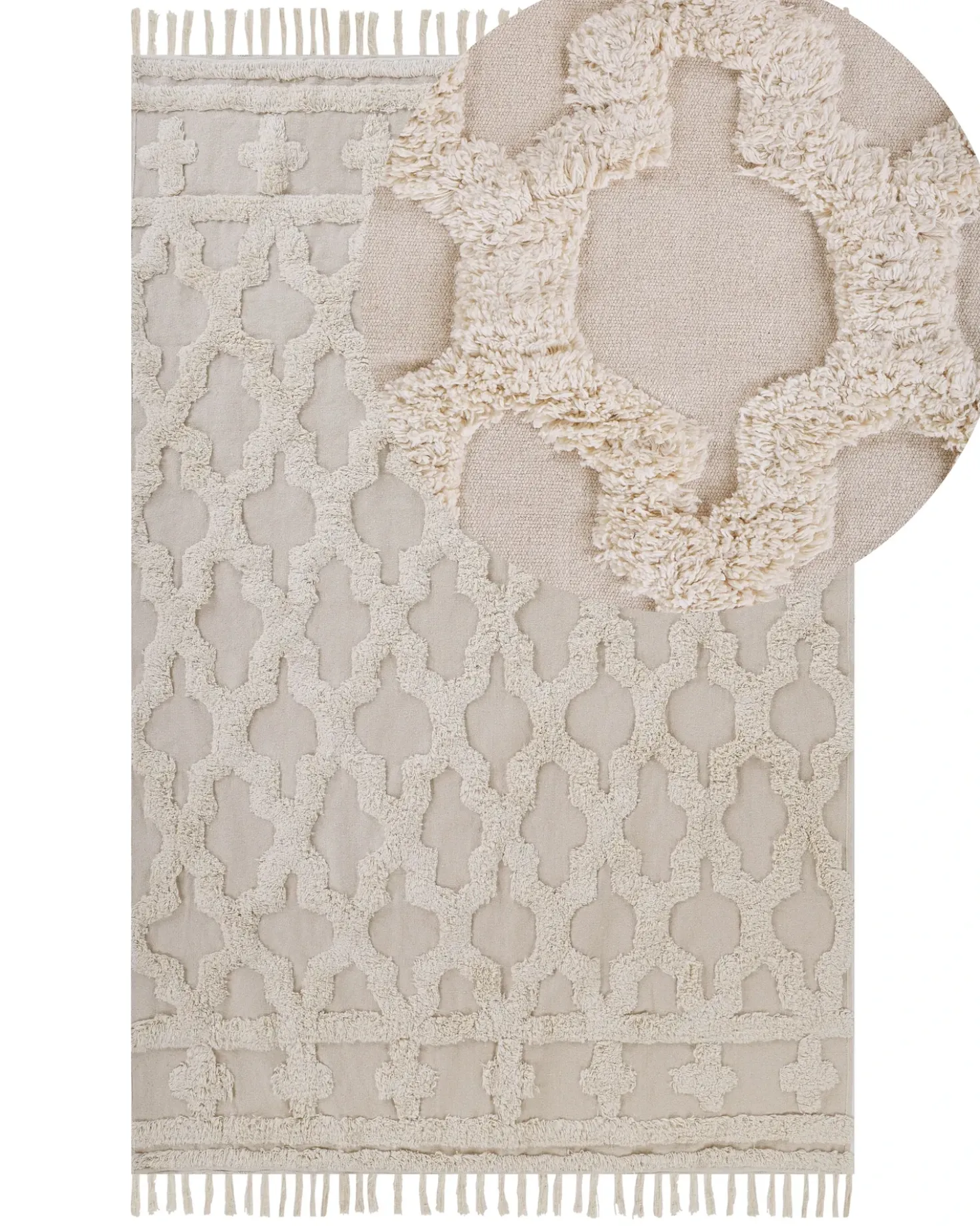 Tappeto SULUOVA Beige 140 x 200 cm Cotone