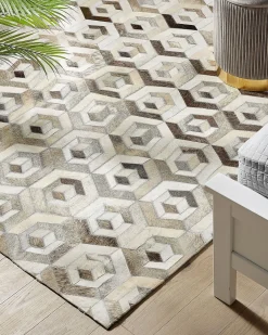 Tappeto TAVAK Beige 160 x 230 cm Pelle naturale