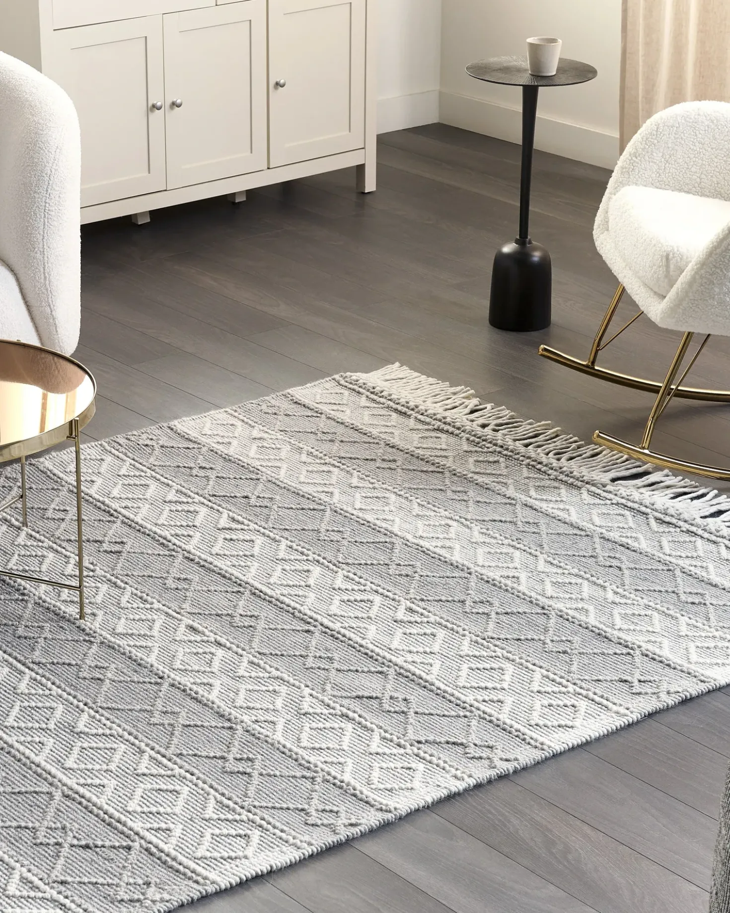 Tappeto TONYA Grigio 160 x 230 cm Lana