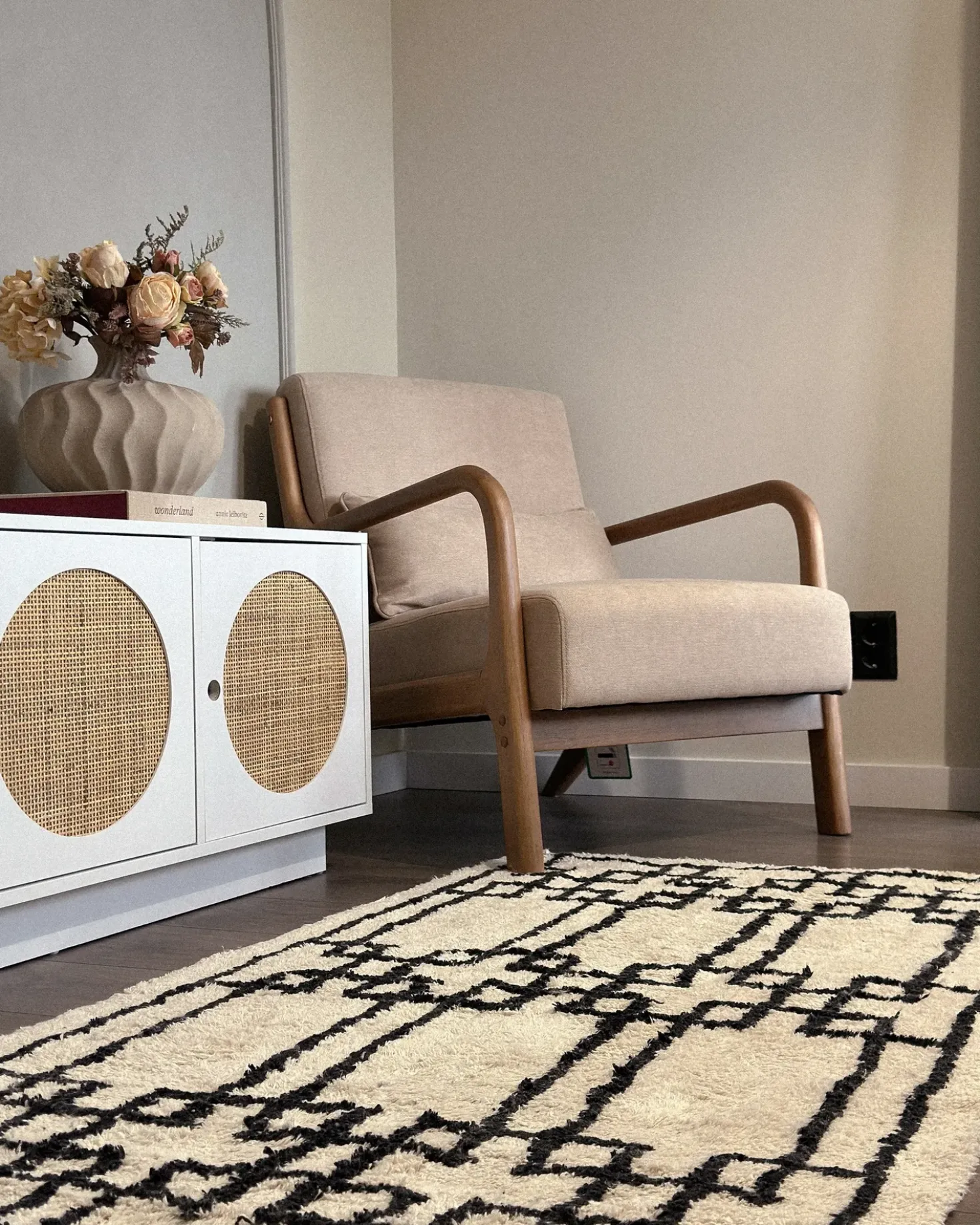 Tappeto TURHAL Beige 160 x 230 cm Cotone