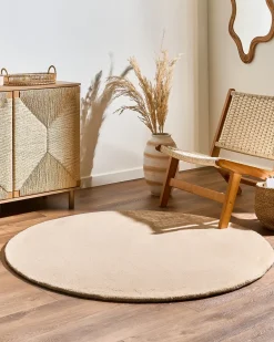 Tappeto VASCO Beige ø 140 cm Lana