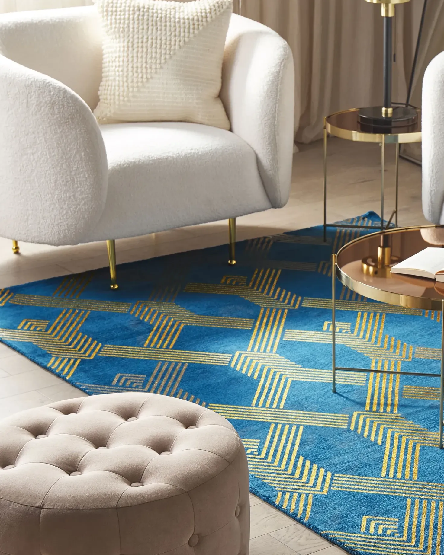 Tappeto VEKSE Blu 160 x 230 cm Viscosa