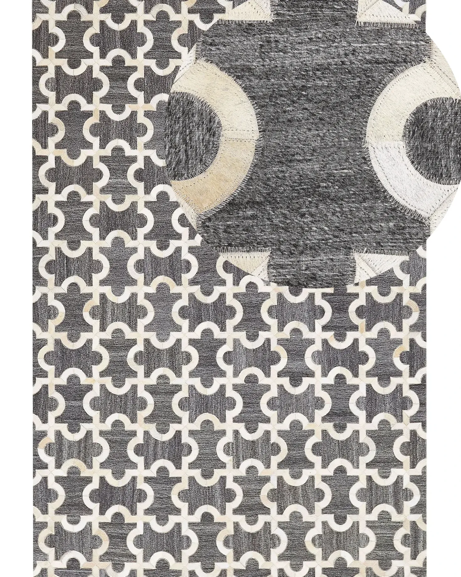 Tappeto YEDISU Grigio scuro 160 x 230 cm Pelle naturale