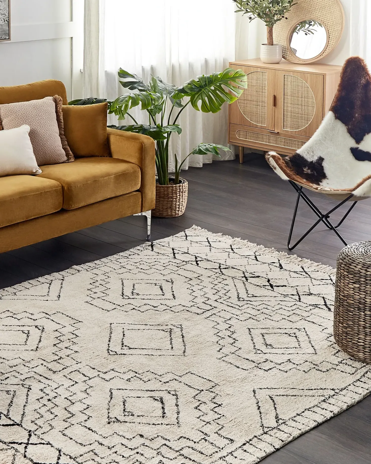Tappeto ZEYNE Beige 160 x 230 cm Cotone