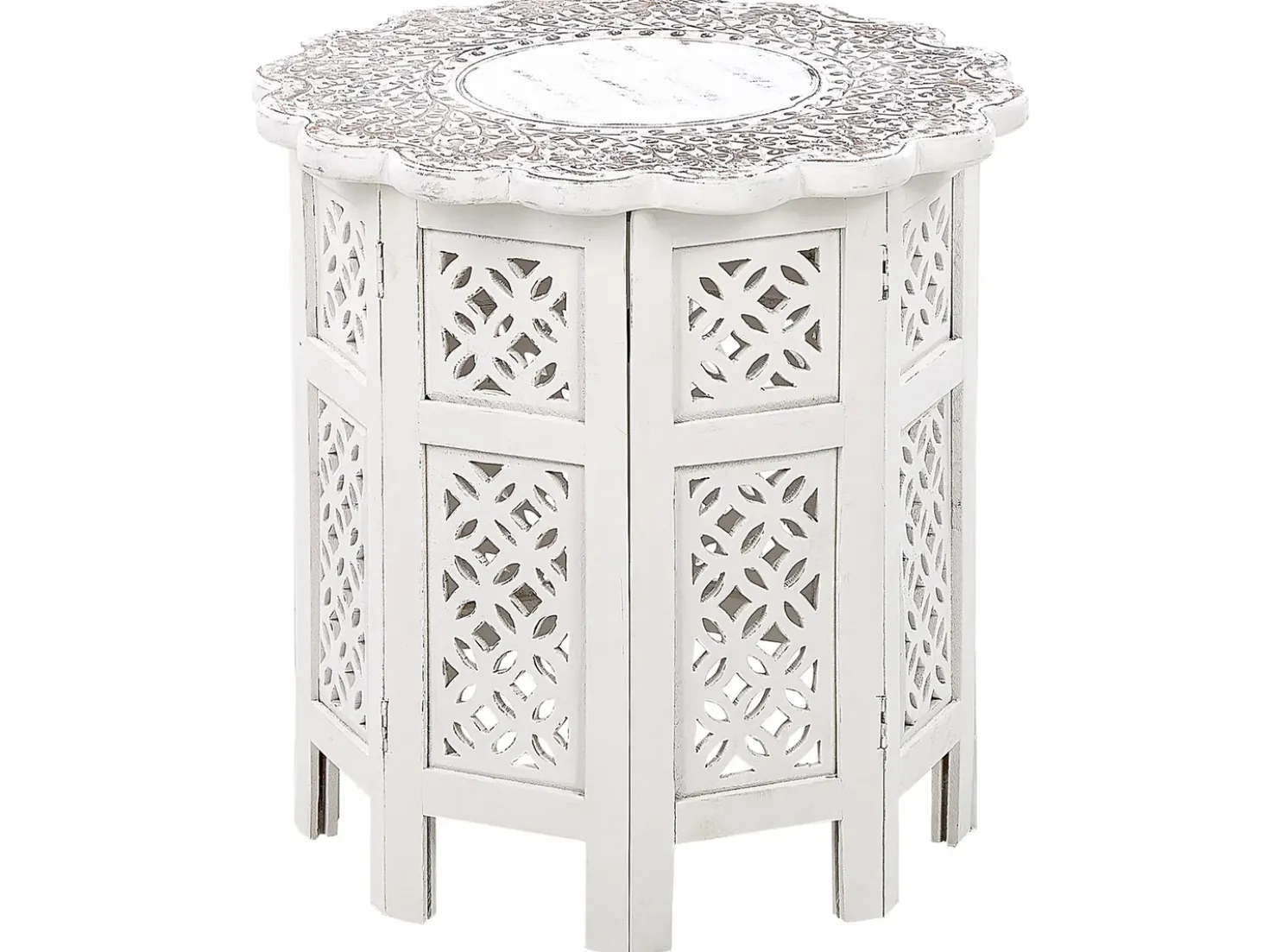 Tavolino BADHI Legno di mango Bianco