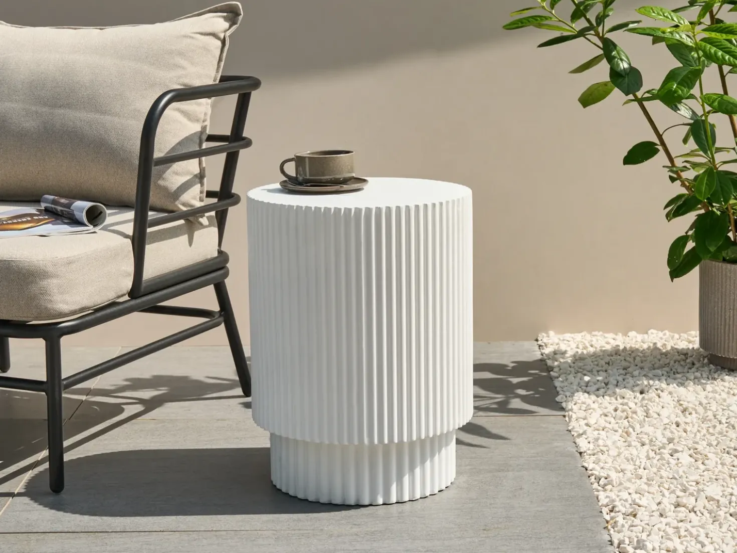 Tavolino BICCARI 38 cm 38 cm Bianco