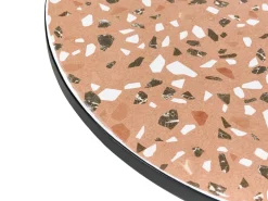 Tavolino Bistrot ADRANO 60 cm 60 cm Effetto terrazzo Metallo Nero
