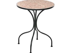 Tavolino Bistrot ADRANO 60 cm 60 cm Effetto terrazzo Metallo Nero