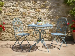 Tavolino Bistrot ALBINIA 70 cm 70 cm Metallo Blu