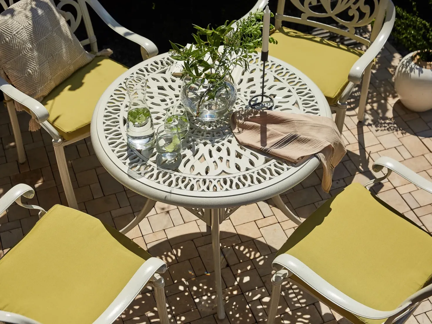 Tavolino Bistrot ANCONA 90 cm 90 cm Metallo Bianco sporco