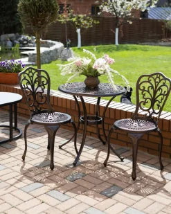 Tavolino Bistrot ANDALO 68 cm 68 cm Metallo Marrone