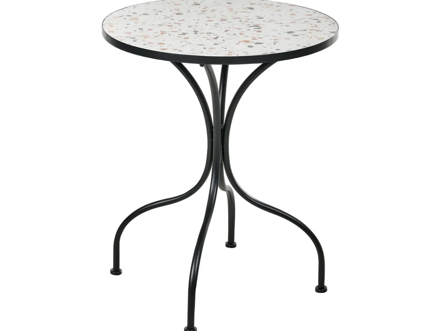 Tavolino Bistrot ARTENA 60 cm 60 cm Effetto terrazzo Metallo Nero