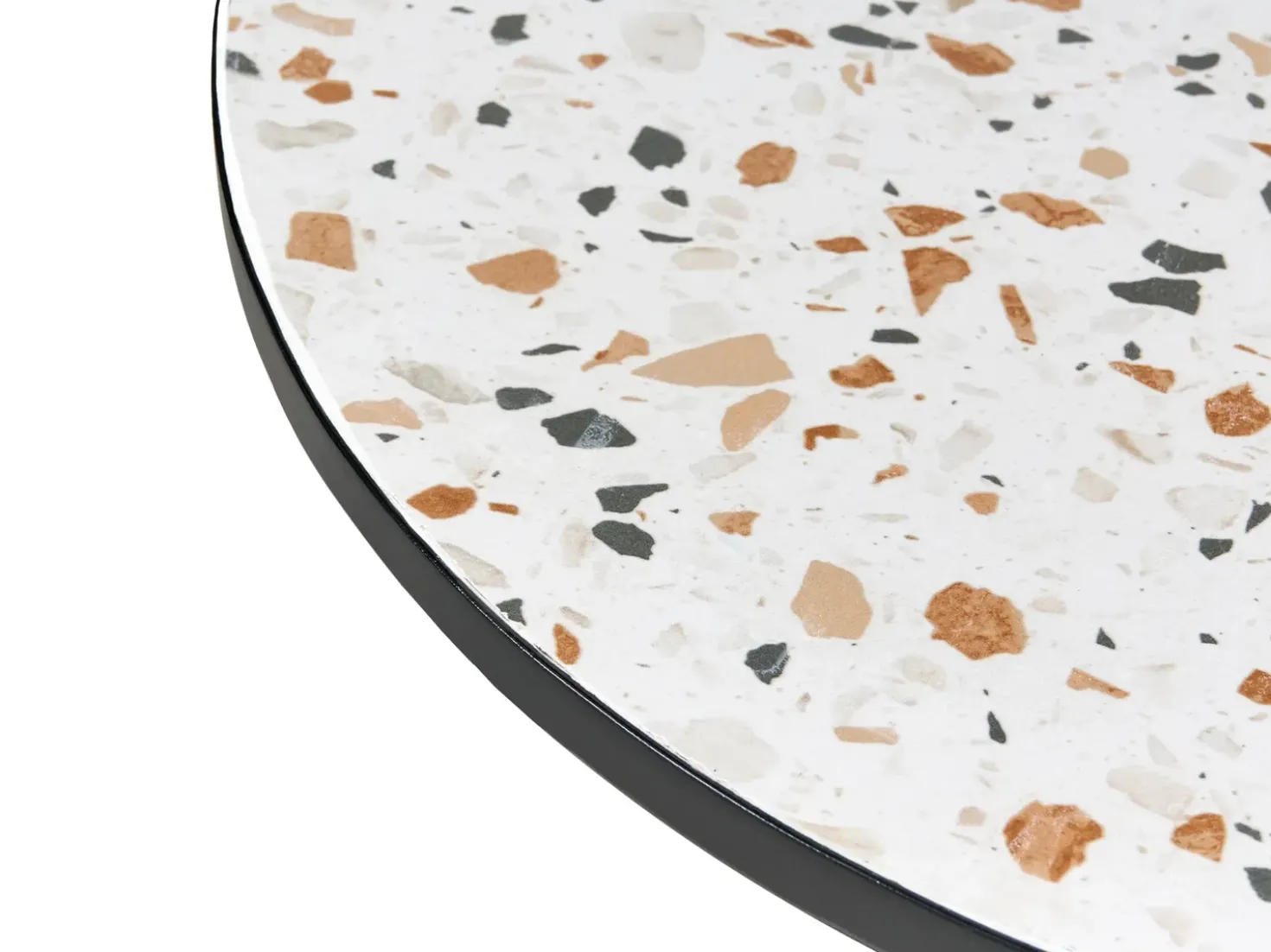 Tavolino Bistrot ARTENA 60 cm 60 cm Effetto terrazzo Metallo Nero