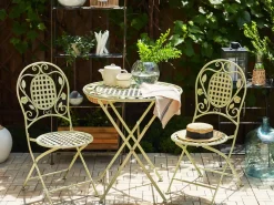 Tavolino Bistrot BIVIO 70 cm 70 cm Metallo Verde chiaro