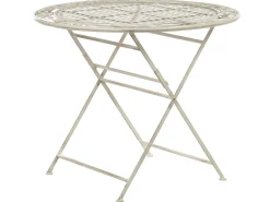 Tavolino Bistrot BIVIO 90 cm 90 cm Metallo Bianco sporco