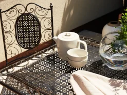 Tavolino Bistrot BORMIO 70 cm 70 cm Metallo Nero