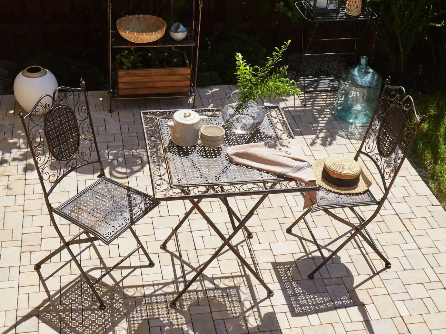 Tavolino Bistrot BORMIO 70 cm 70 cm Metallo Nero