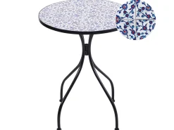 Tavolino Bistrot CAMPRENA 60 cm 60 cm Metallo Nero