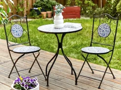 Tavolino Bistrot CAMPRENA 60 cm 60 cm Metallo Nero