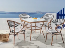 Tavolino Bistrot CASPRI 80 cm 80 cm Vetro Nero/Bianco