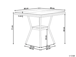 Tavolino Bistrot CASPRI 80 cm 80 cm Vetro Nero/Bianco
